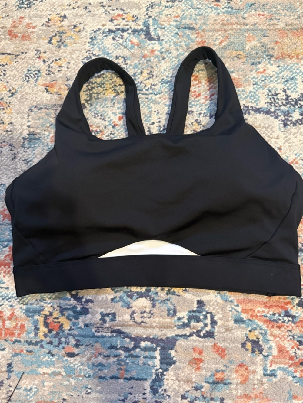 Athleta Black Cutout High-Neck Sports bra